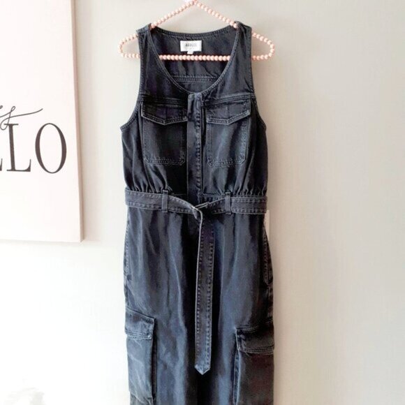 NWT Agolde black denim sleeveless belted jumpsuit 4 - Picture 11 of 11
